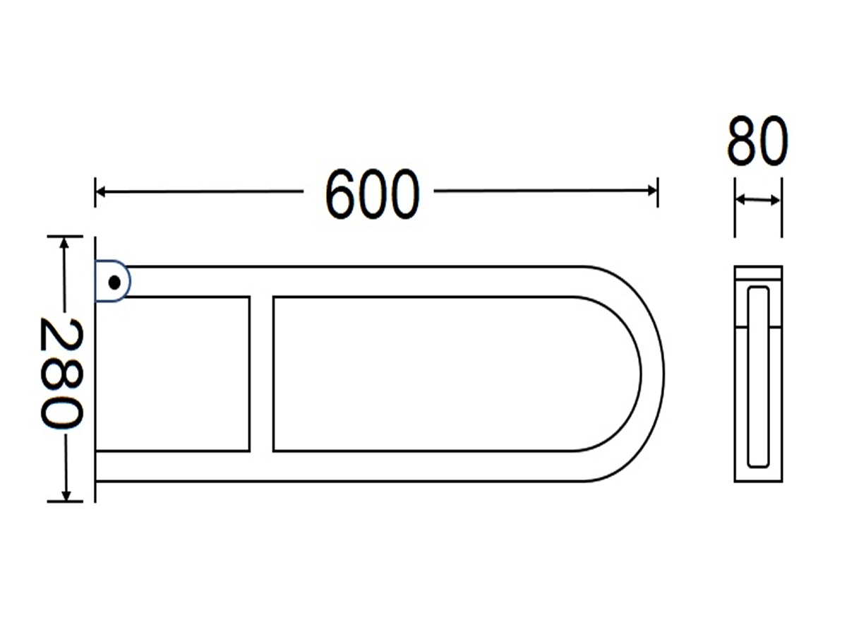 GB-211C Swing Grab Bar Dimension