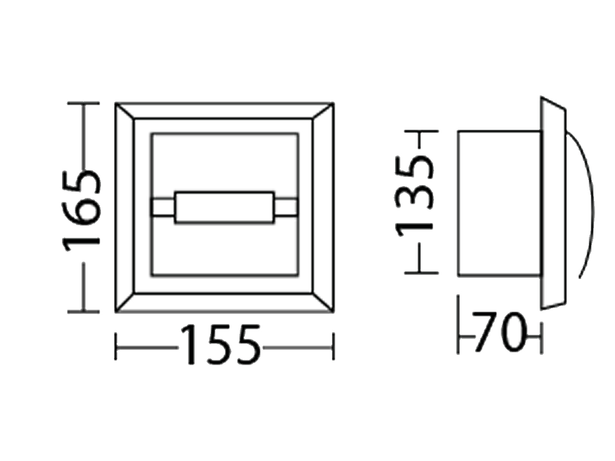 PH-20 Recessed Paper Holder Dimension