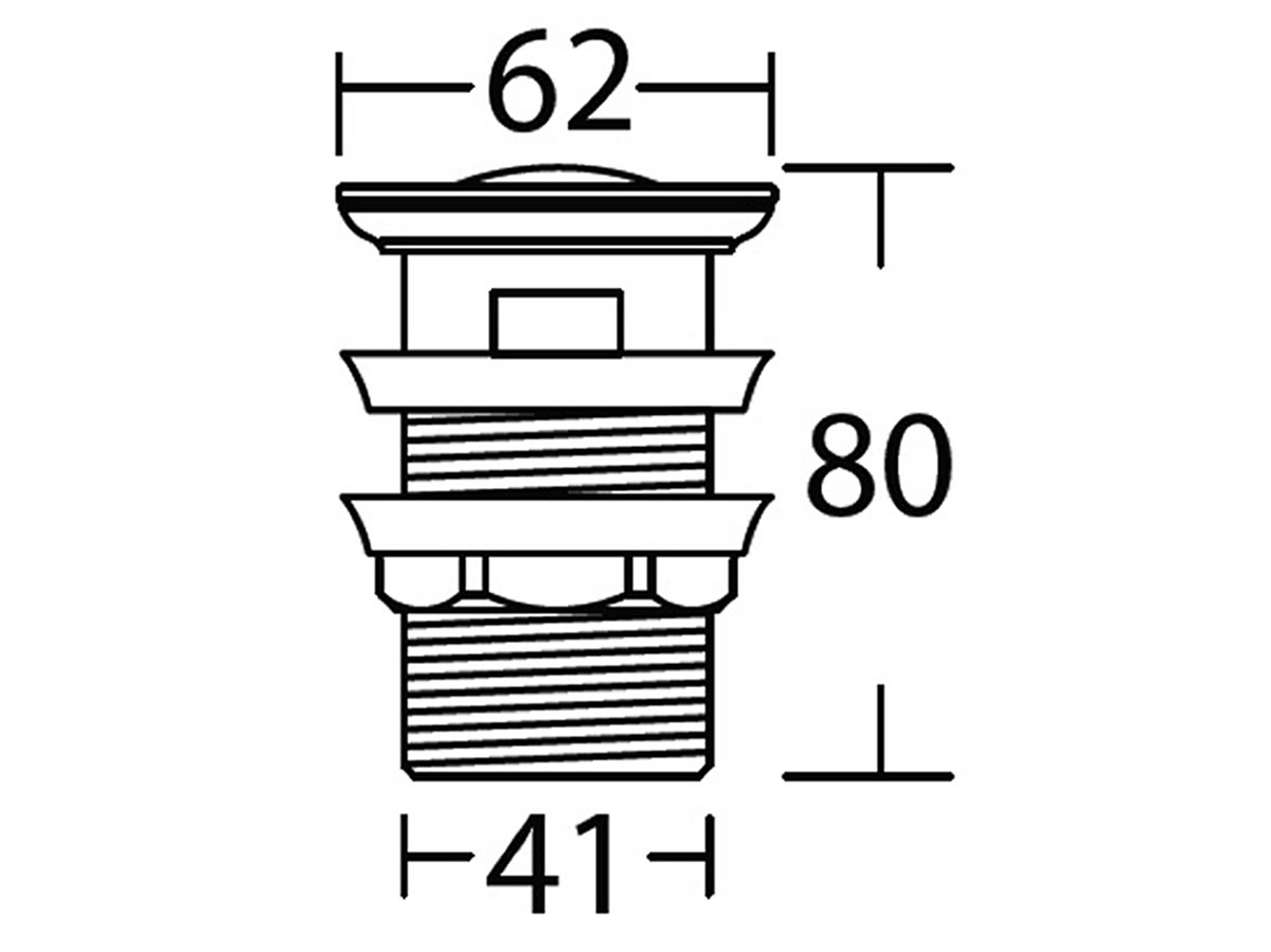 SPW-94 Flip Top Basin Waste (80mm) Dimension