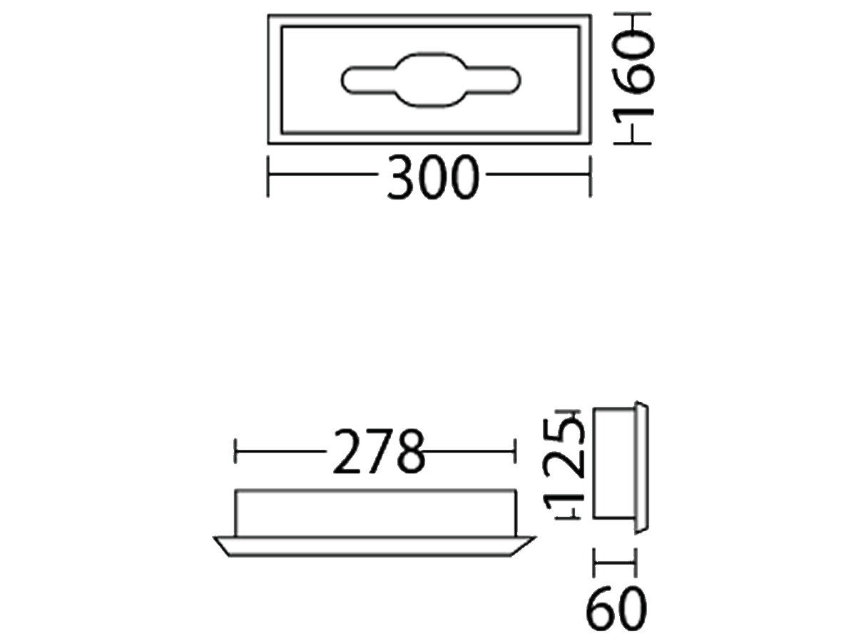 V-33 Recessed Tissue Holder Dimension