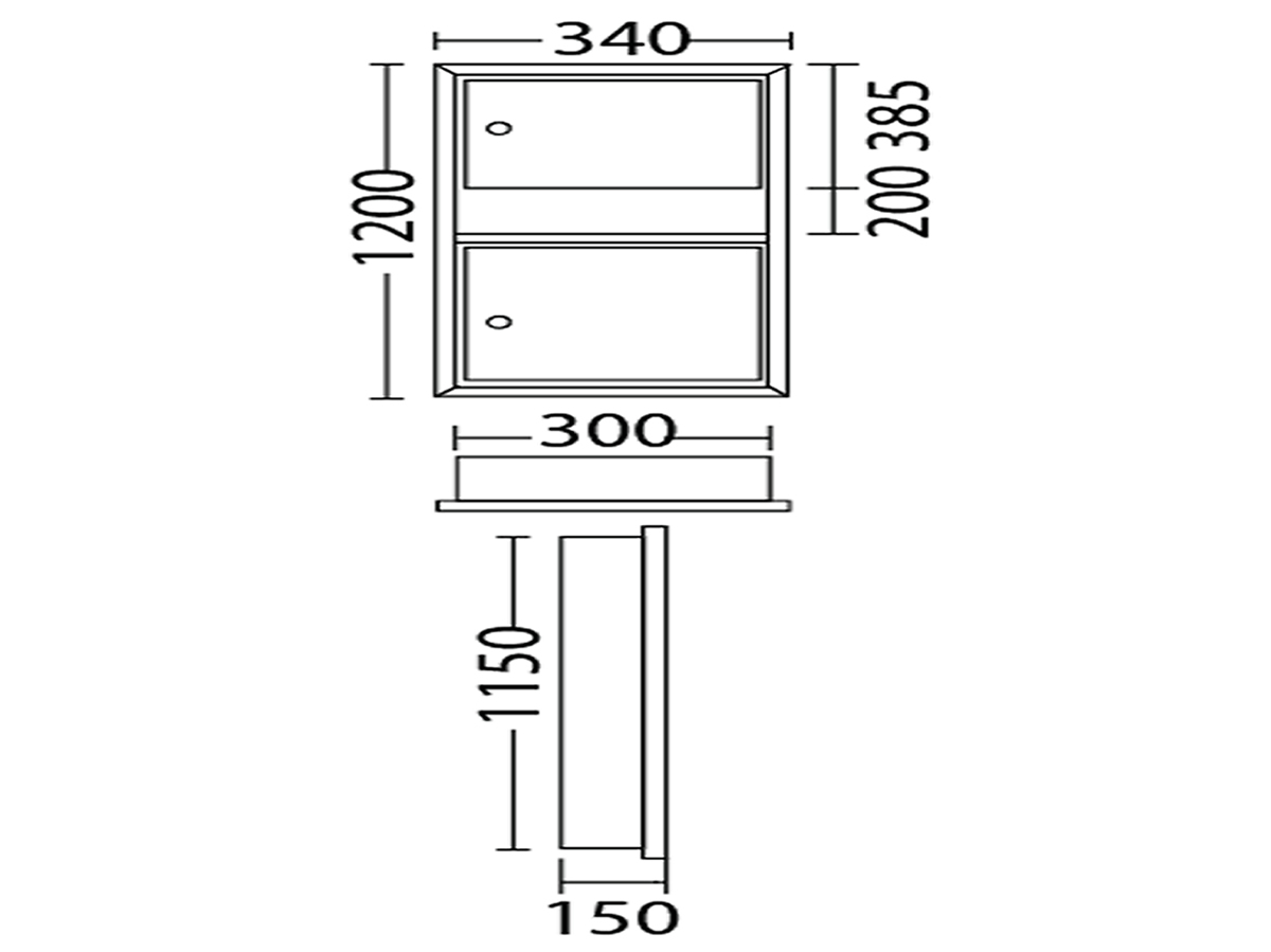 V-9584M Recessed Paper Tower Dispenser With Waste Bin Dimension